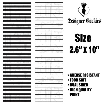 Black and white stripe Food Safe Grease Resistant Bag Backer