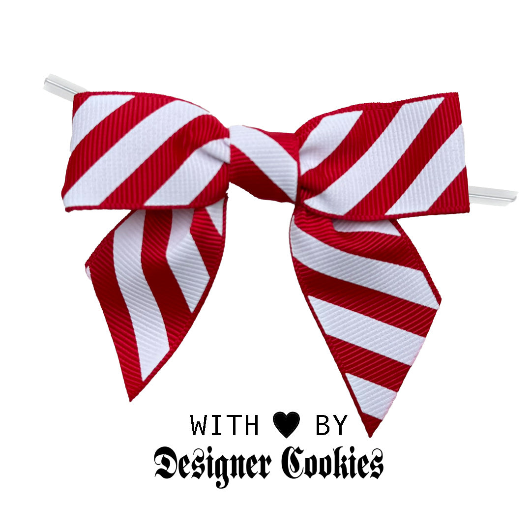 Red with White Stripes Bow