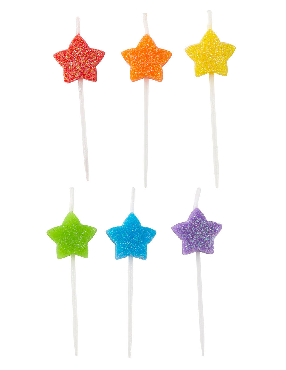 Glittery Star-Shaped Birthday Candle Set