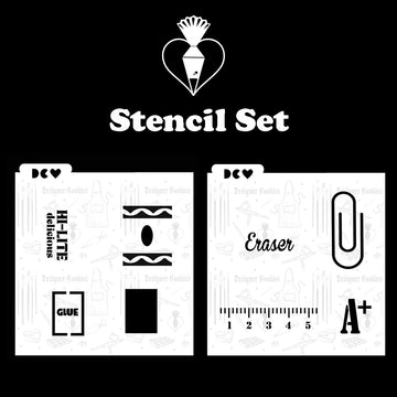 Skinny Mini School Coordinating Stencil Set (2 stencils)