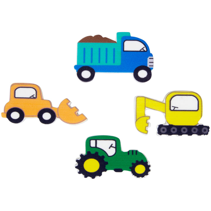 Tractor and Construction Truck Royal Icing Decorations