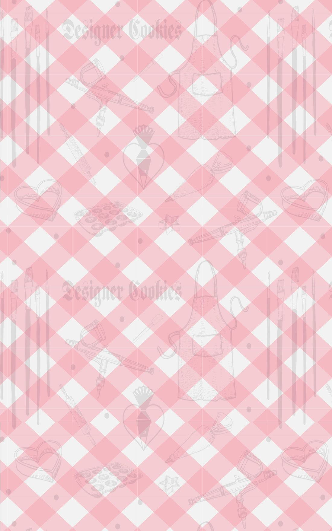 5"X8" Pink Gingham Stripes  Physical Box Backer (25 pcs.)