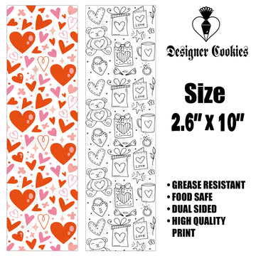 Valentine’s Food Safe Grease Resistant Skinny Bag Backer