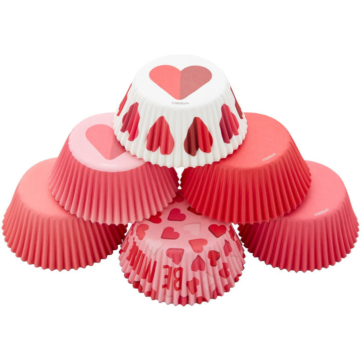 Red & Pink Hearts Valentine Cupcake Liners