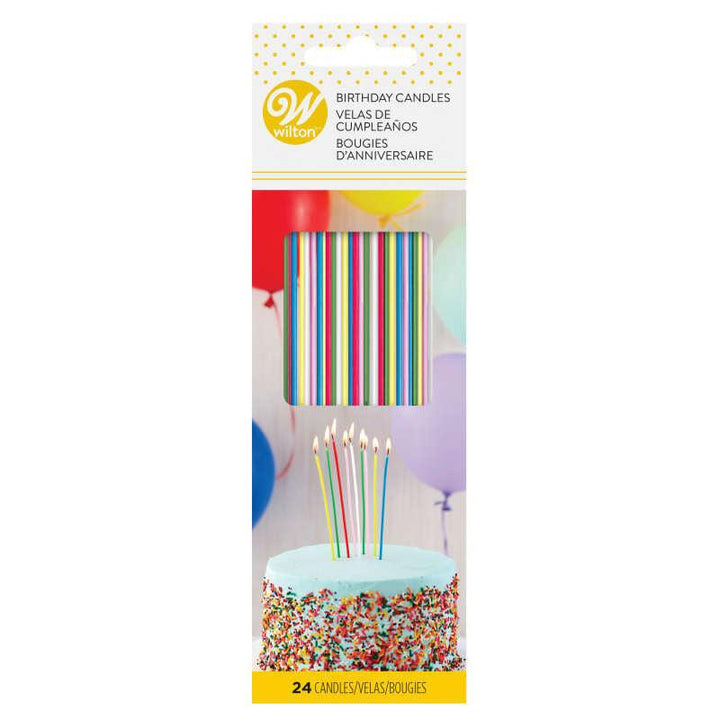 Colorful Long and Thin Birthday Candle Set - Designer Cookies ™ STUDIO