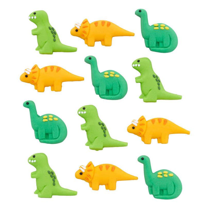 Green and Orange Dinosaur Royal Icing Decorations - Designer Cookies ™ STUDIO