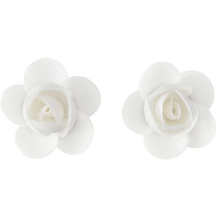 White Rose Wafer Icing Decorations - Designer Cookies ™ STUDIO