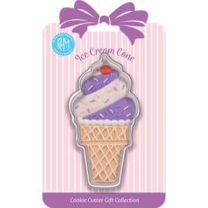 ICE CREAM CONE COOKIE CUTTER 4″ CARDED - Designer Cookies ® STUDIO