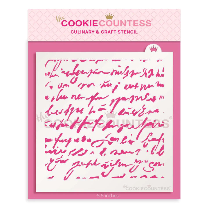 Antique Love Letter Pattern Stencil - Designer Cookies ™ STUDIO