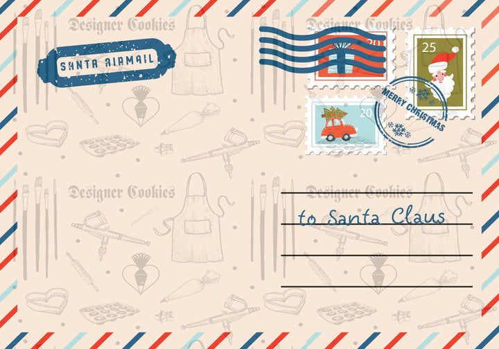 Vintage Letter to Santa Physical Cookie Cards - Designer Cookies ™ STUDIO
