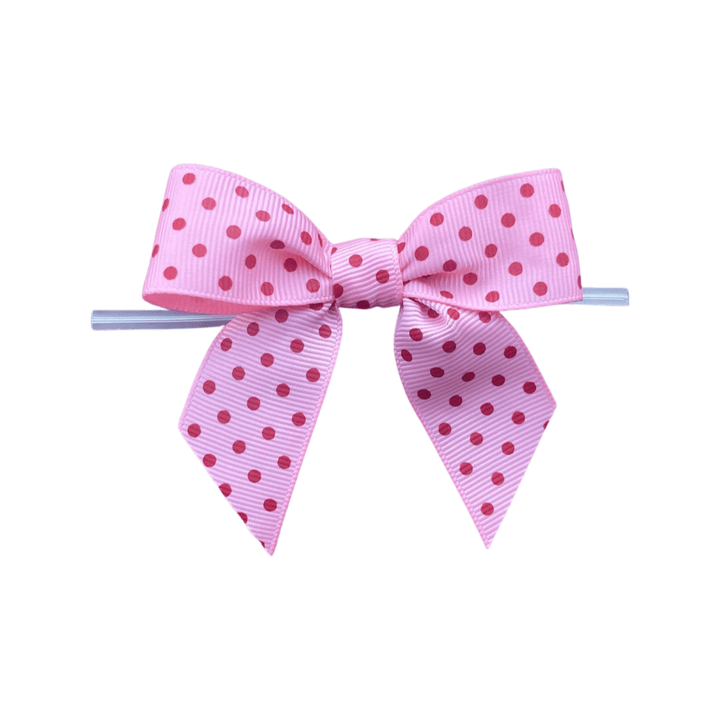 Pink Bow with Red Polka Dots - Designer Cookies ™ STUDIO