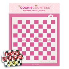 Checkerboard checkers Pattern Stencil for cookies and cookie decorating 