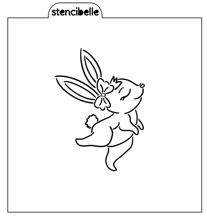 PYO Lola the Dancing Bunny Stencil - Designer Cookies ™ STUDIO