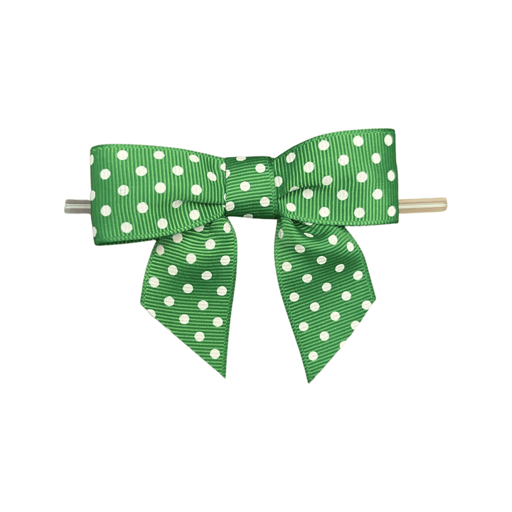 Green Bow with White Polka Dot - Designer Cookies ™ STUDIO
