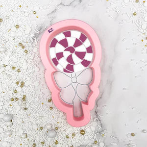 Lollipop with Bow Cutter and Stencil - Designer Cookies ™ STUDIO
