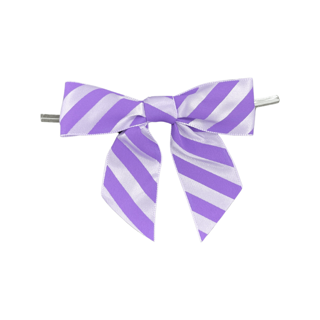 Assorted pre-tied Diagonal Striped Bow on a Wire - Designer Cookies ® STUDIO