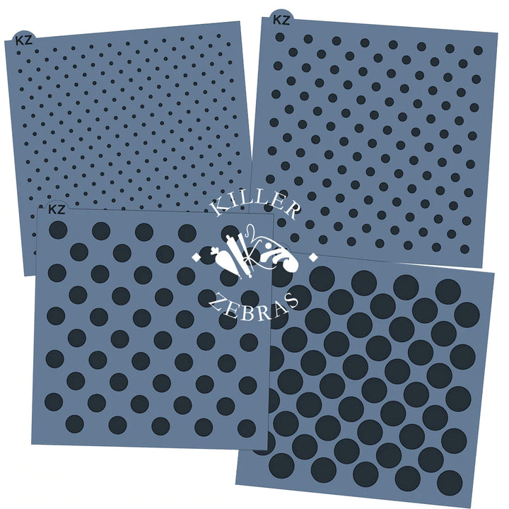 Set of 4 Polka Dot Stencils - Designer Cookies ® STUDIO