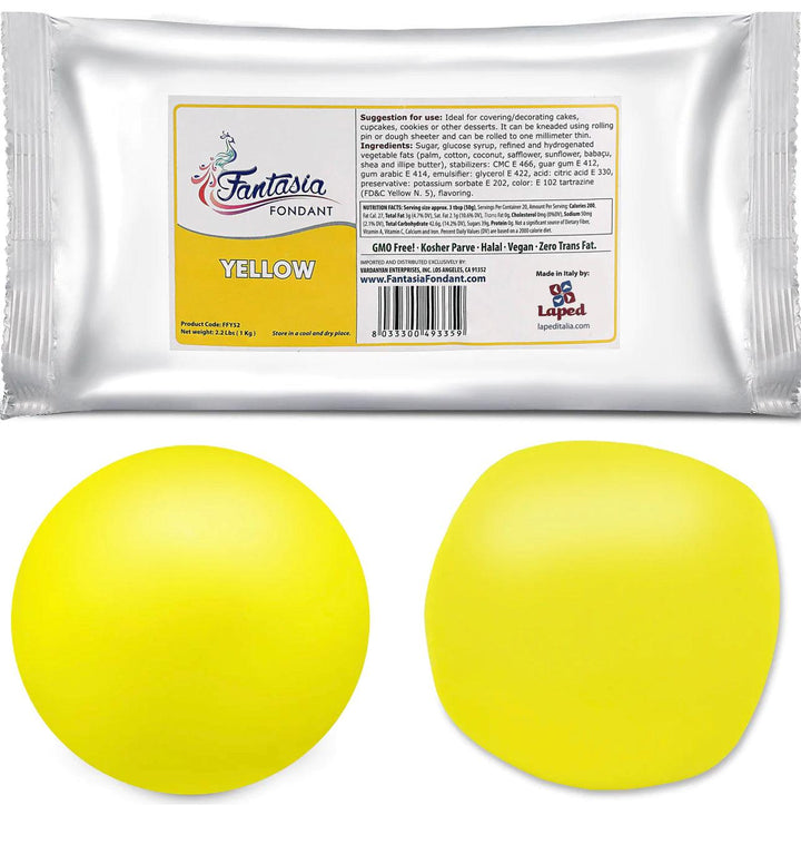 Fantasia Yellow Fondant (1 kg.) - Designer Cookies ™ STUDIO