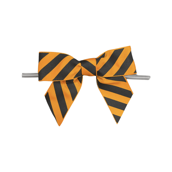 a diagonal striped halloween pretied pre tied bow on a wire 
