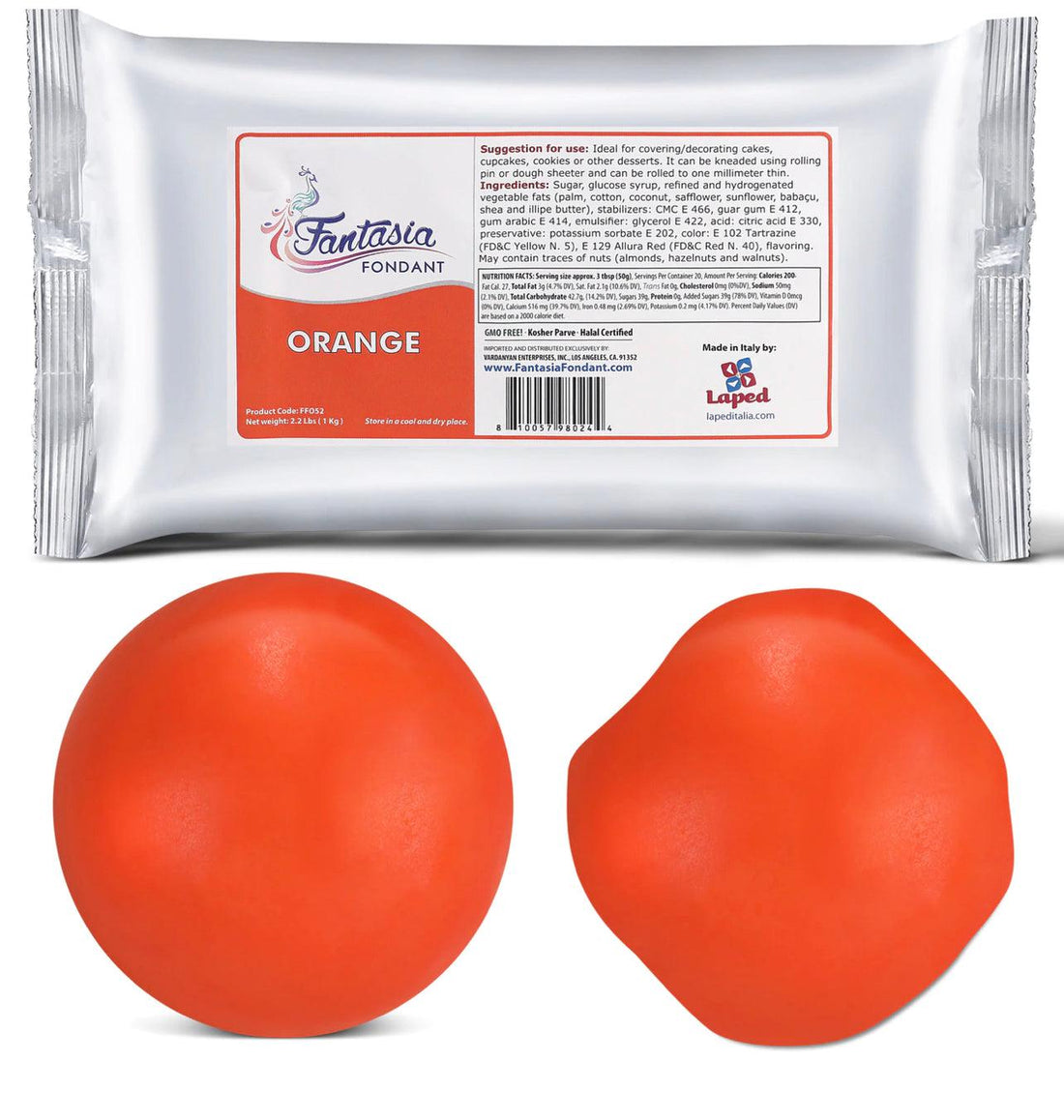 Fantasia Orange Fondant (1 kg.) - Designer Cookies ™ STUDIO