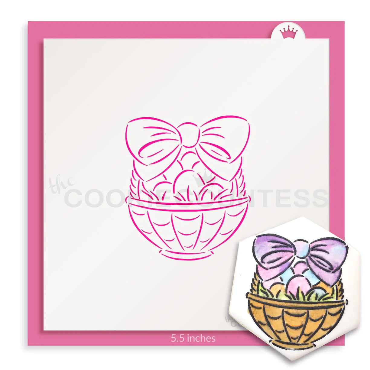 Easter Basket PYO Stencil - Drawn by Krista - Designer Cookies ™ STUDIO