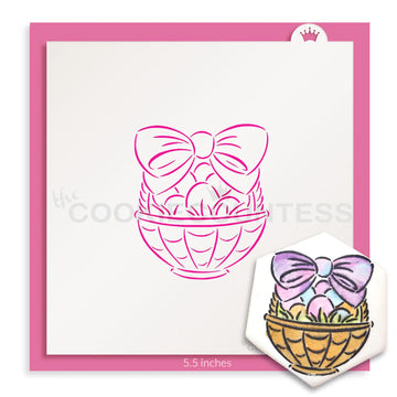 Easter Basket PYO Stencil - Drawn by Krista - Designer Cookies ™ STUDIO