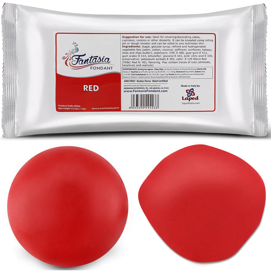 Fantasia Red Fondant (1 kg.) - Designer Cookies ® STUDIO