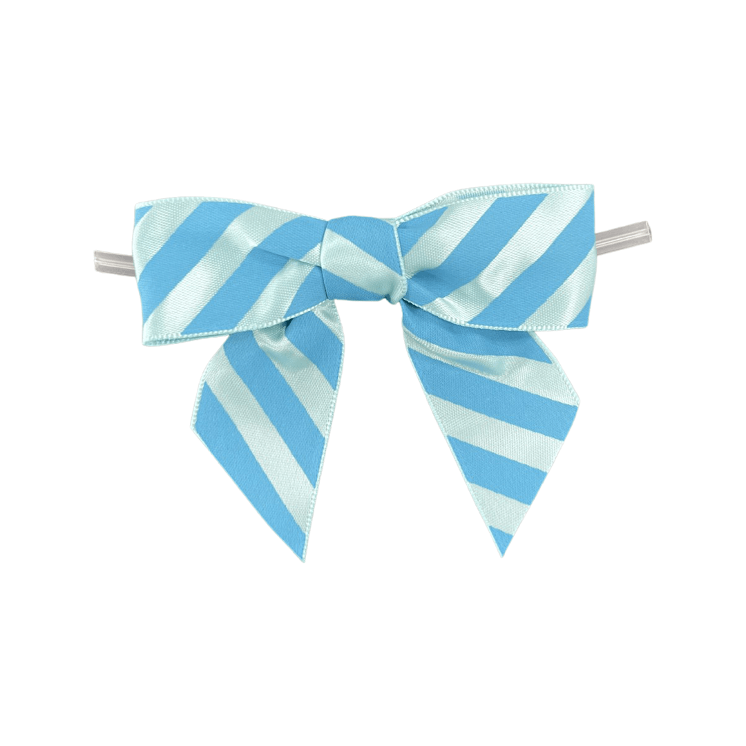 Assorted pre-tied Diagonal Striped Bow on a Wire - Designer Cookies ® STUDIO