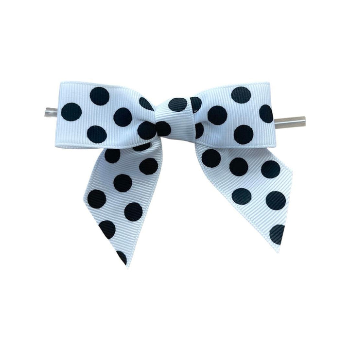 White Bow with Black Polka Dots - Designer Cookies ™ STUDIO