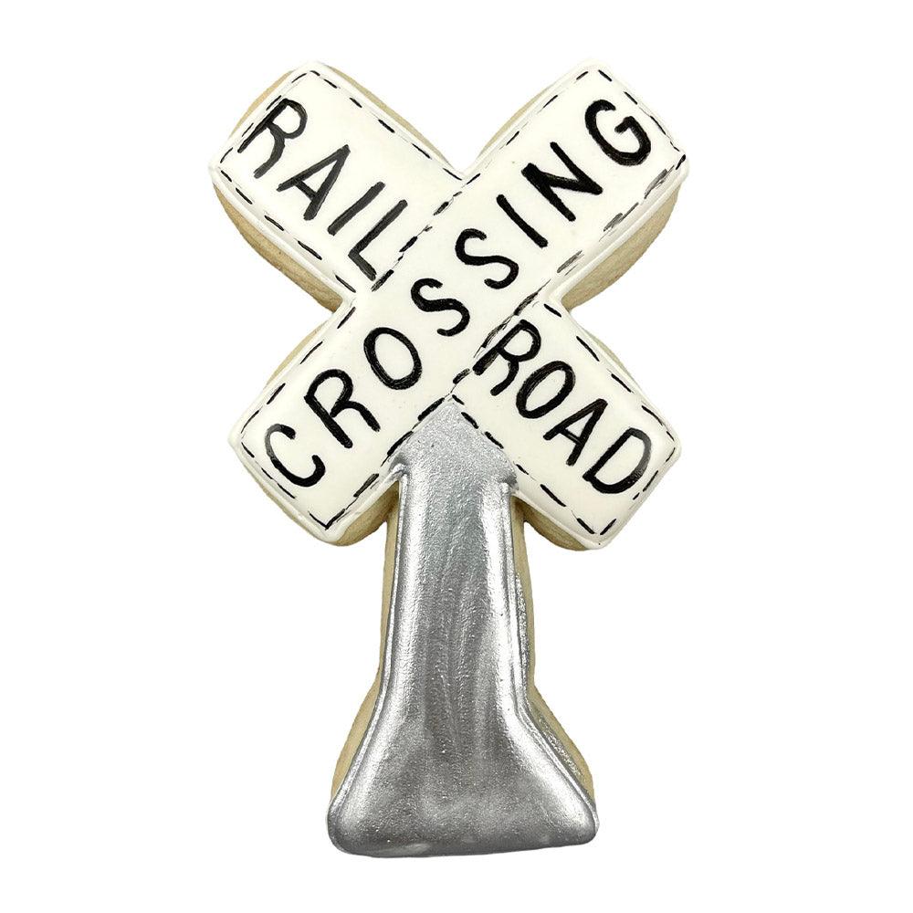 train railroad crossing sign cookie cutter by ann clark